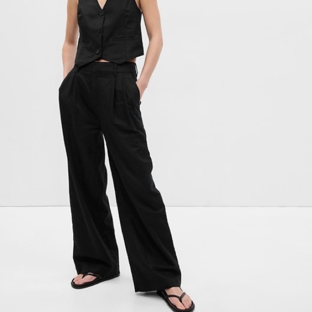 Black Linen Banana Republic Pants